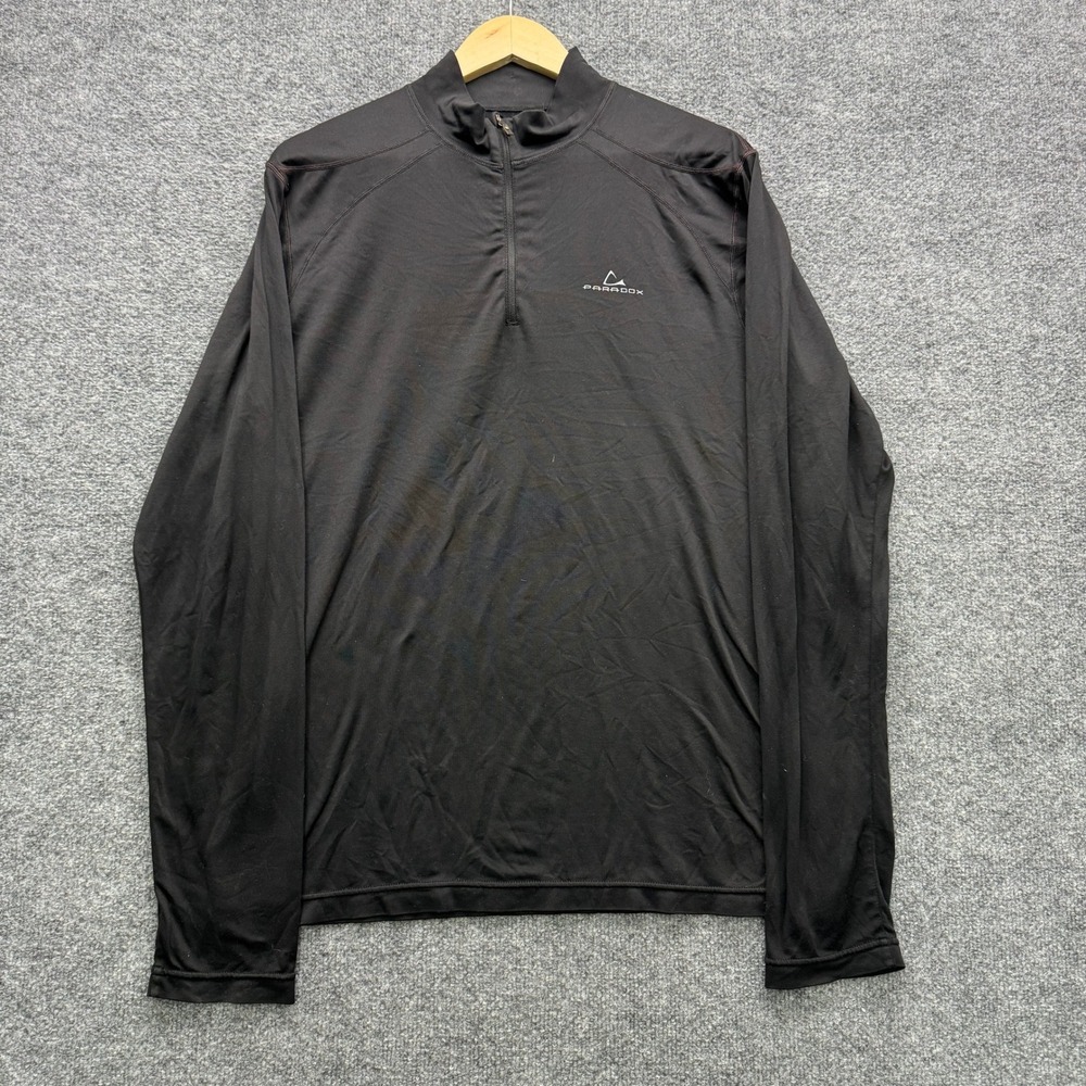 Paradox 1/4 Zip Pullover Mens M Black Long Sleeve Moisture Wicking Athletic